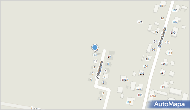 Krotoszyn, Kobaltowa, 13, mapa Krotoszyna