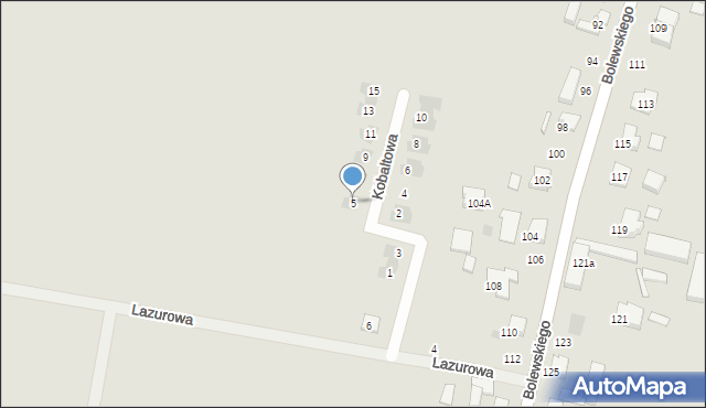 Krotoszyn, Kobaltowa, 5, mapa Krotoszyna