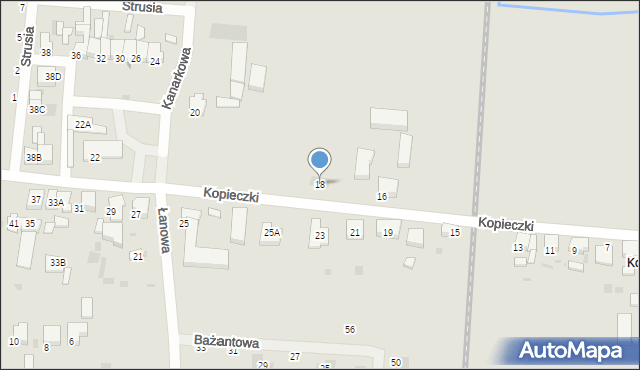 Krotoszyn, Kopieczki, 18, mapa Krotoszyna