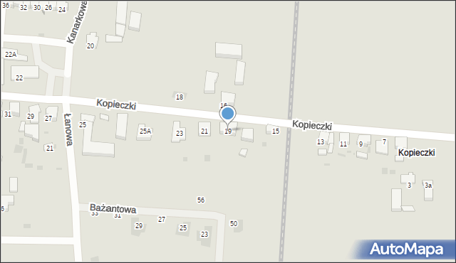 Krotoszyn, Kopieczki, 19, mapa Krotoszyna