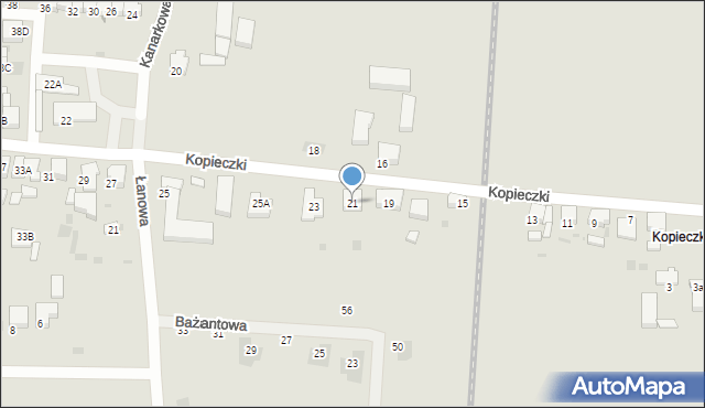 Krotoszyn, Kopieczki, 21, mapa Krotoszyna