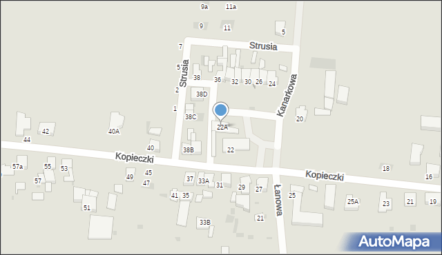 Krotoszyn, Kopieczki, 22A, mapa Krotoszyna