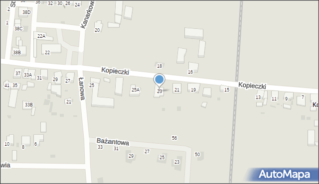 Krotoszyn, Kopieczki, 23, mapa Krotoszyna