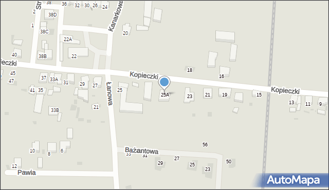 Krotoszyn, Kopieczki, 25A, mapa Krotoszyna