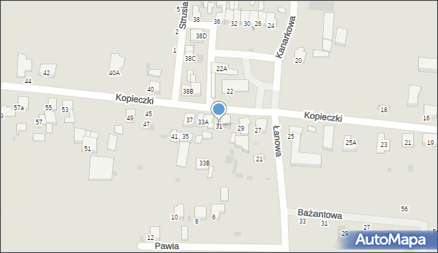 Krotoszyn, Kopieczki, 31, mapa Krotoszyna