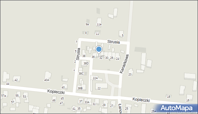 Krotoszyn, Kopieczki, 34, mapa Krotoszyna