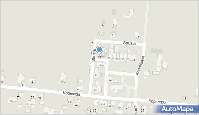 Krotoszyn, Kopieczki, 38, mapa Krotoszyna