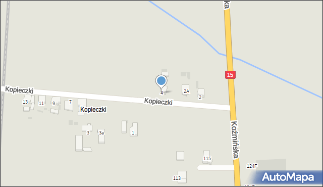 Krotoszyn, Kopieczki, 4, mapa Krotoszyna