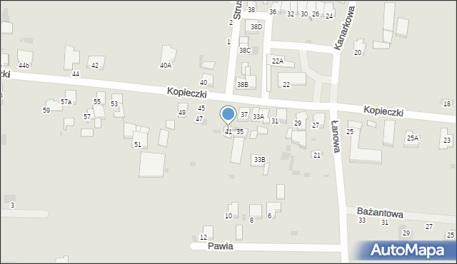 Krotoszyn, Kopieczki, 41, mapa Krotoszyna