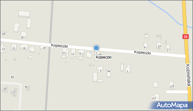 Krotoszyn, Kopieczki, 5, mapa Krotoszyna