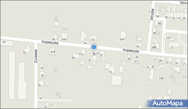 Krotoszyn, Kopieczki, 55, mapa Krotoszyna