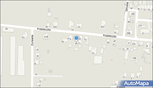 Krotoszyn, Kopieczki, 57, mapa Krotoszyna