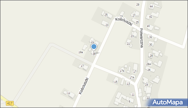 Krowiarki, Kościuszki Tadeusza, gen., 19, mapa Krowiarki