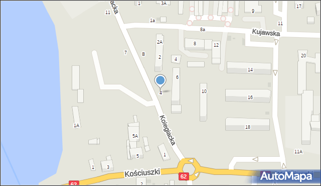 Kruszwica, Kolegiacka, 4, mapa Kruszwica