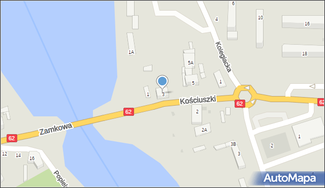 Kruszwica, Kościuszki Tadeusza, gen., 3, mapa Kruszwica