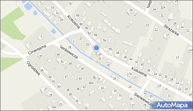 Kruszyna, Kościelna, 23, mapa Kruszyna