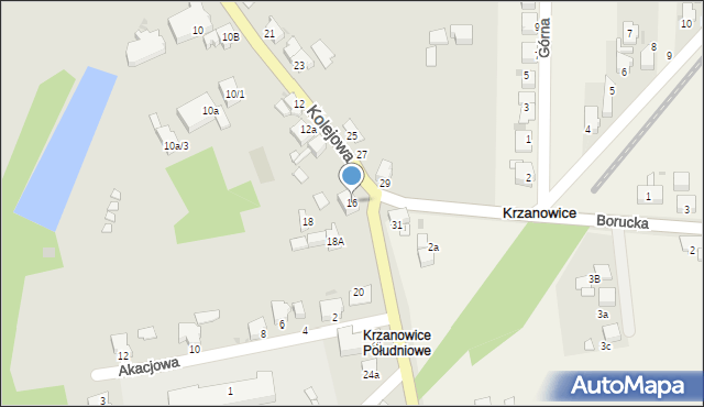 Krzanowice, Kolejowa, 16, mapa Krzanowice