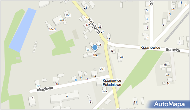 Krzanowice, Kolejowa, 18A, mapa Krzanowice