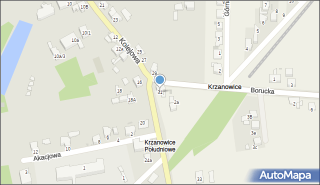 Krzanowice, Kolejowa, 31, mapa Krzanowice