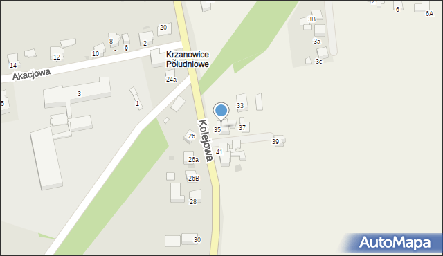 Krzanowice, Kolejowa, 35, mapa Krzanowice