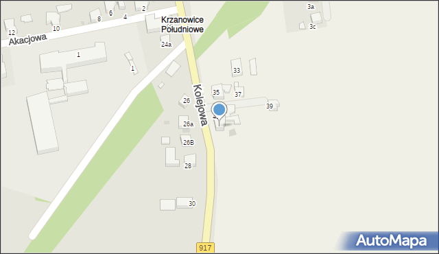 Krzanowice, Kolejowa, 43, mapa Krzanowice