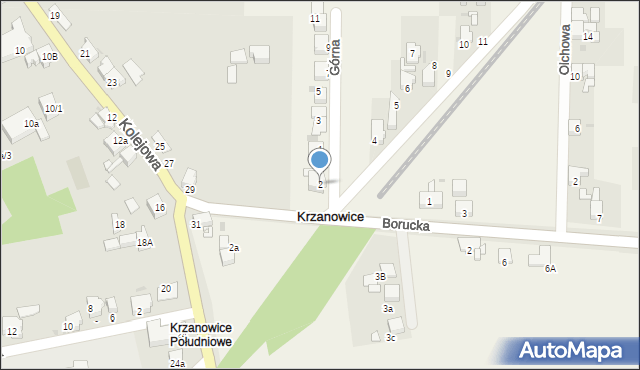 Krzanowice, Kościuszki Tadeusza, gen., 2, mapa Krzanowice