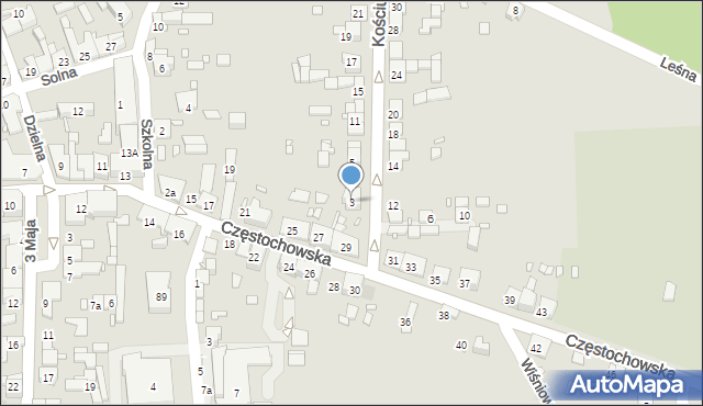 Krzepice, Kościuszki Tadeusza, gen., 3, mapa Krzepice