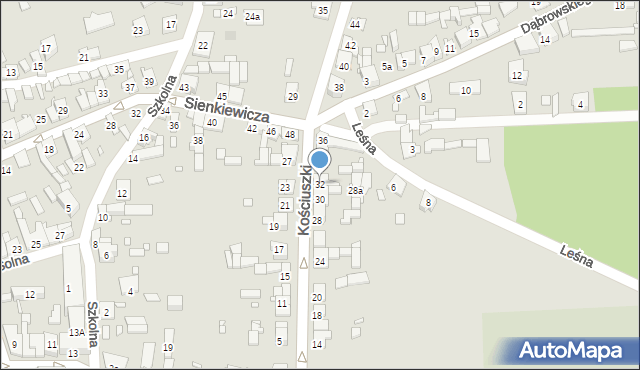 Krzepice, Kościuszki Tadeusza, gen., 32, mapa Krzepice