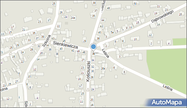 Krzepice, Kościuszki Tadeusza, gen., 36, mapa Krzepice