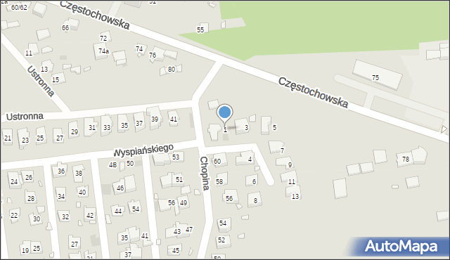 Krzepice, Kozielewskiego, 1, mapa Krzepice