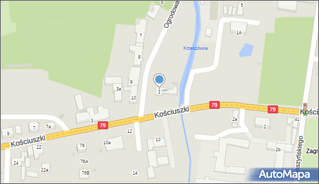 Krzeszowice, Kościuszki Tadeusza, gen., 1, mapa Krzeszowice