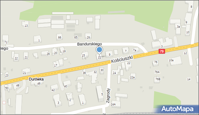 Krzeszowice, Kościuszki Tadeusza, gen., 11, mapa Krzeszowice