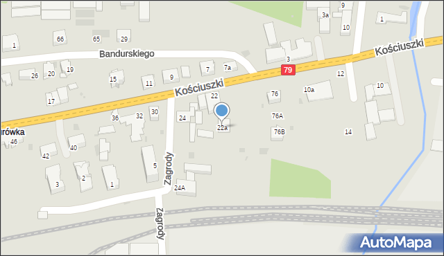 Krzeszowice, Kościuszki Tadeusza, gen., 22a, mapa Krzeszowice