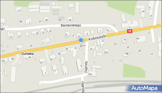 Krzeszowice, Kościuszki Tadeusza, gen., 30, mapa Krzeszowice