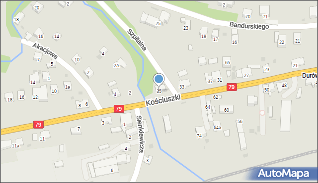 Krzeszowice, Kościuszki Tadeusza, gen., 35, mapa Krzeszowice