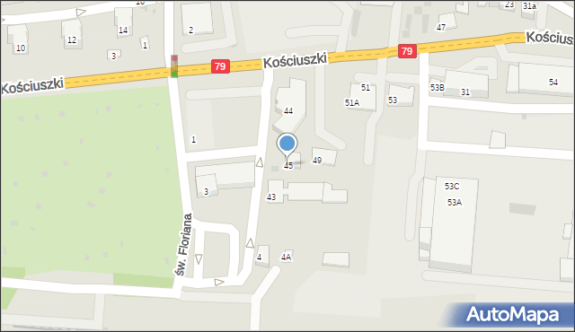 Krzeszowice, Kościuszki Tadeusza, gen., 45, mapa Krzeszowice