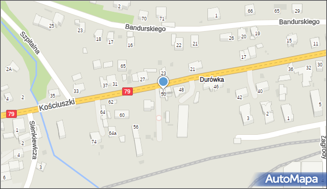 Krzeszowice, Kościuszki Tadeusza, gen., 50, mapa Krzeszowice