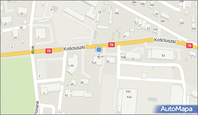 Krzeszowice, Kościuszki Tadeusza, gen., 51, mapa Krzeszowice