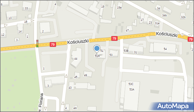 Krzeszowice, Kościuszki Tadeusza, gen., 51A, mapa Krzeszowice