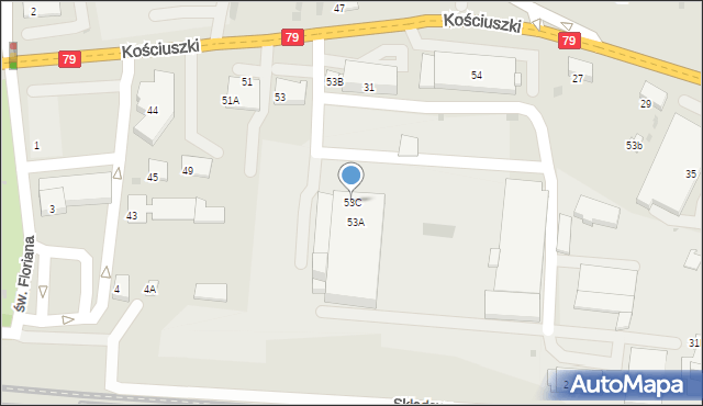 Krzeszowice, Kościuszki Tadeusza, gen., 53C, mapa Krzeszowice