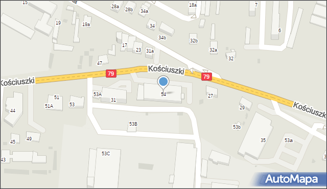 Krzeszowice, Kościuszki Tadeusza, gen., 54, mapa Krzeszowice