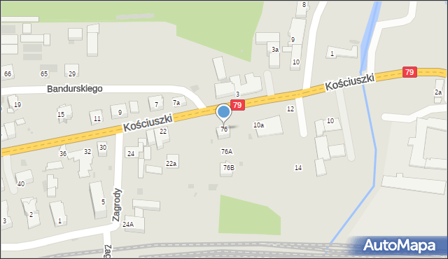 Krzeszowice, Kościuszki Tadeusza, gen., 76, mapa Krzeszowice