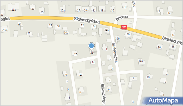 Krzeszyce, Konopnickiej Marii, 21, mapa Krzeszyce