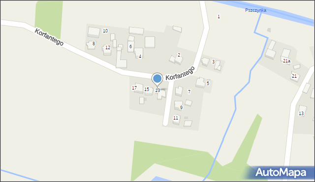 Krzyżowice, Korfantego Wojciecha, 13, mapa Krzyżowice