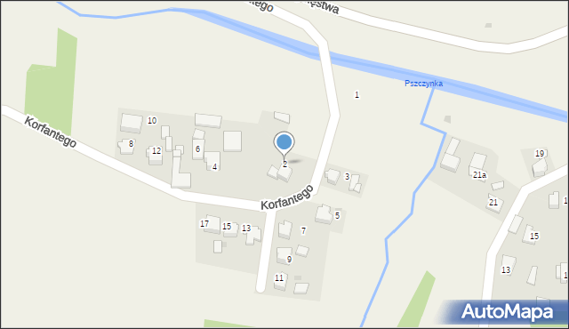 Krzyżowice, Korfantego Wojciecha, 2, mapa Krzyżowice