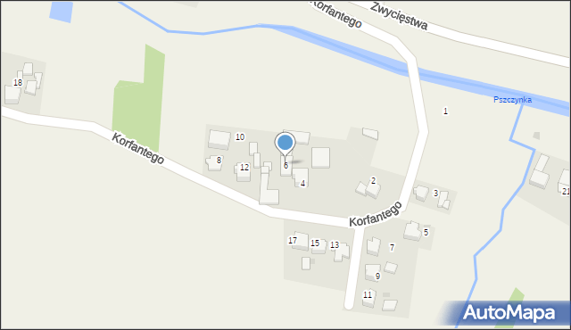 Krzyżowice, Korfantego Wojciecha, 6, mapa Krzyżowice