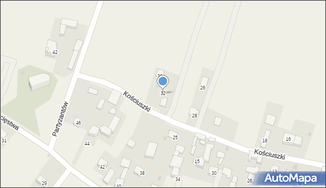 Krzyżowice, Kościuszki Tadeusza, gen., 32, mapa Krzyżowice