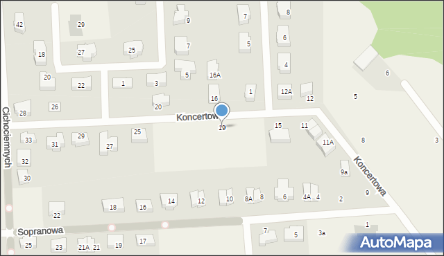 Książenice, Koncertowa, 19, mapa Książenice