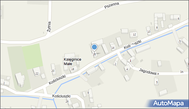 Księginice Małe, Kościuszki Tadeusza, gen., 16, mapa Księginice Małe