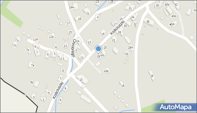 Kudowa-Zdrój, Kościuszki Tadeusza, gen., 14, mapa Kudowa-Zdrój